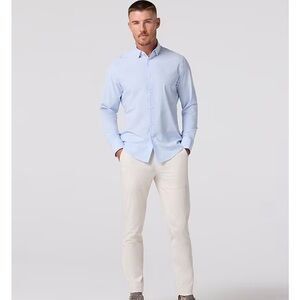 Mizzen+Main Light Khaki (Oat) performance fabric Helmsman Slim pants size 32x32